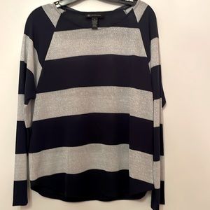NWT INC Navy and Silver Top Size Medium